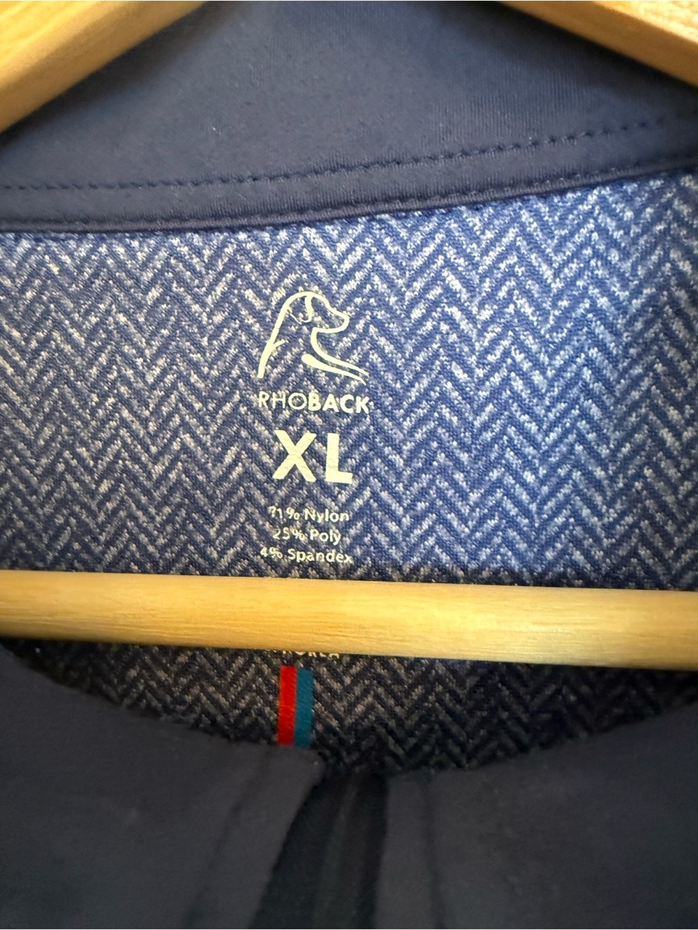 Rhoback Mens Herringbone Blue Q-zip Jacket - Picture 4 of 4